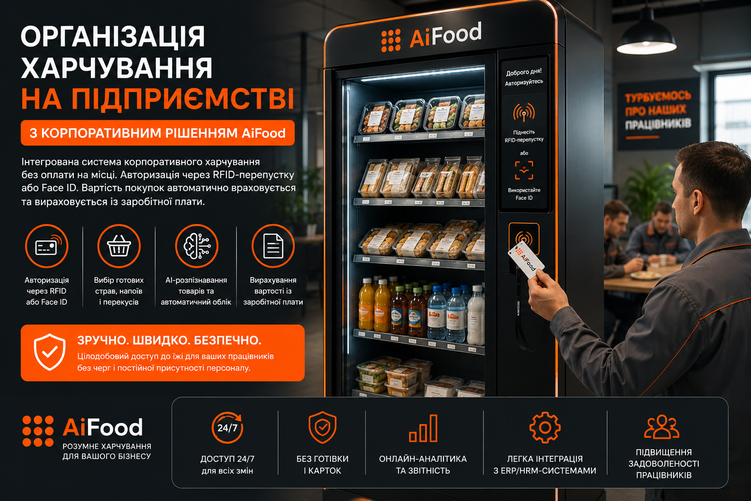 Організація харчування на підприємстві з корпоративним рішенням AiFood
